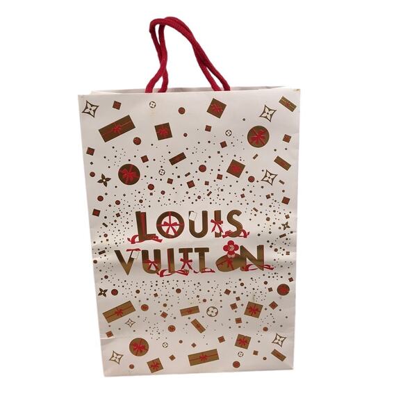 LOUIS VUITTON Paper Bag Holiday 2023 Medium Christmas Pattern Shopping Luxury - Picture 4 of 8